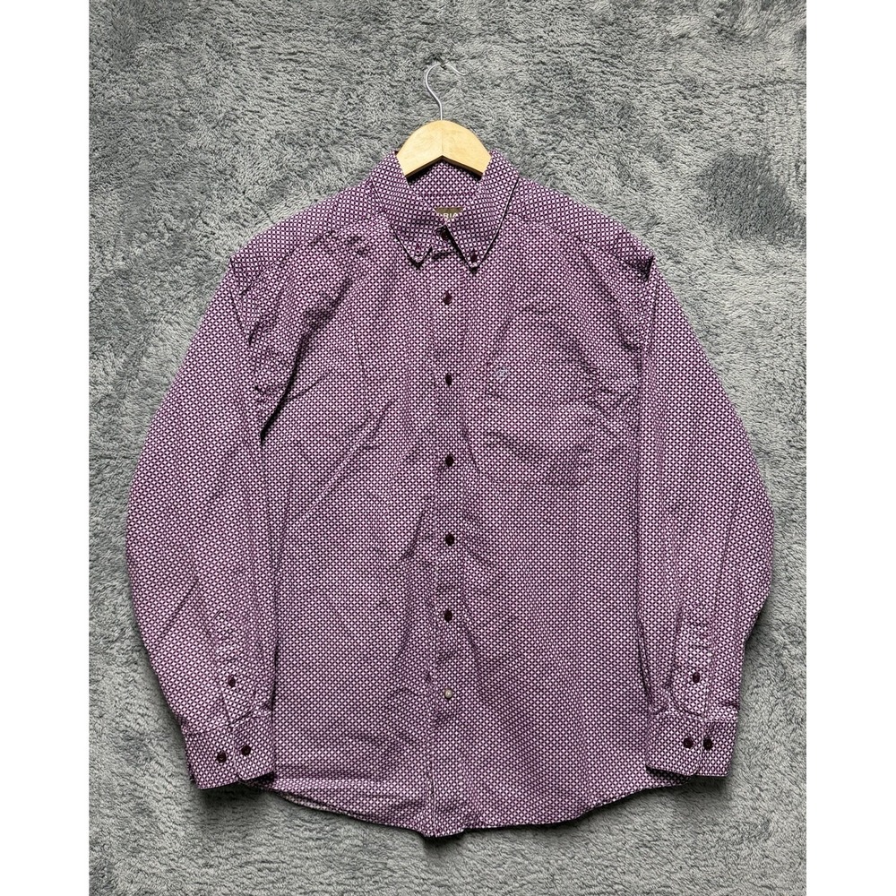 Ariat Shirt Mens XL Purple Geometric Medallion Western Cowboy Rodeo Ranch Work